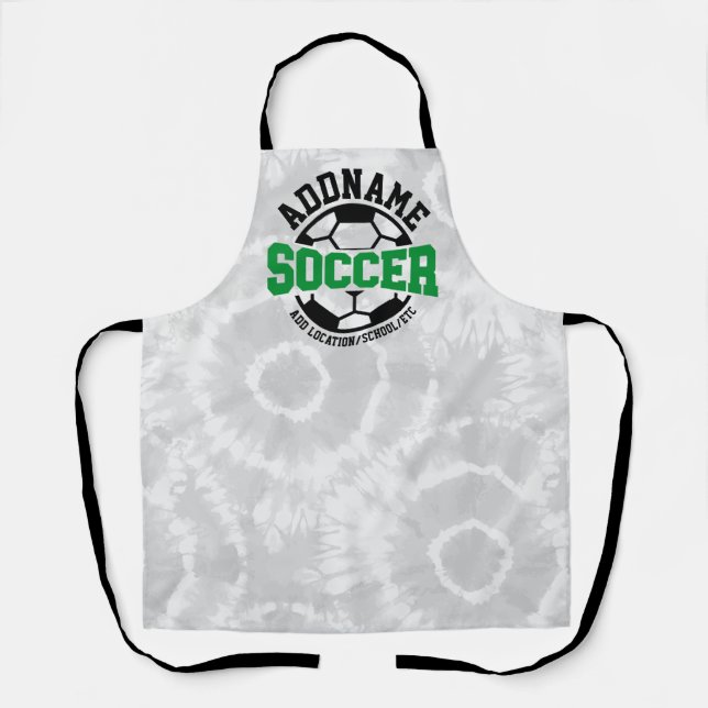 Personalised ADD NAME Soccer Player Team Tie-Dye Apron (Front)