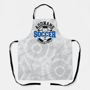 Personalised ADD NAME Soccer Player Team Tie-Dye Apron