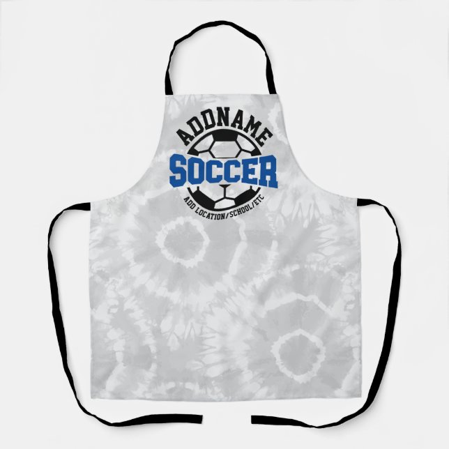 Personalised ADD NAME Soccer Player Team Tie-Dye Apron (Front)