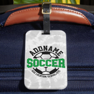Personalised ADD NAME Soccer Player Team Tie-Dye Luggage Tag