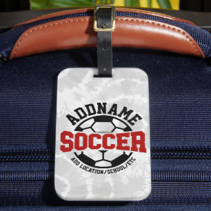 Personalised ADD NAME Soccer Player Team Tie-Dye Luggage Tag