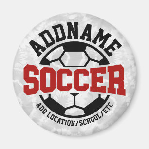 Personalised ADD NAME Soccer Player Team Tie-Dye Magnet