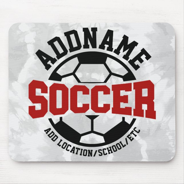 Personalised ADD NAME Soccer Player Team Tie-Dye Mouse Mat (Front)