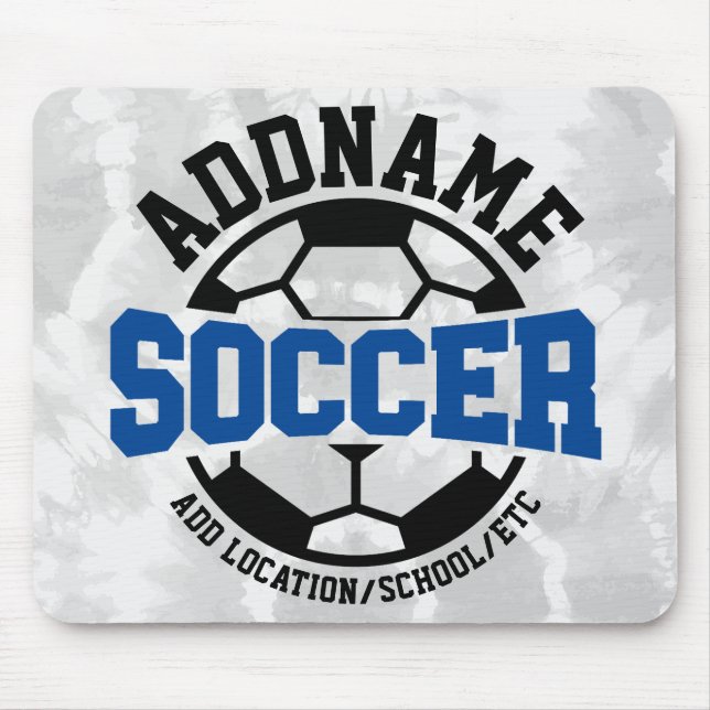 Personalised ADD NAME Soccer Player Team Tie-Dye Mouse Mat (Front)