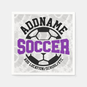 Personalised ADD NAME Soccer Player Team Tie-Dye Napkin