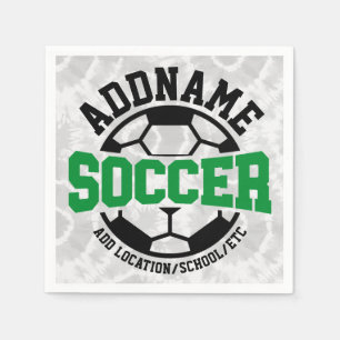 Personalised ADD NAME Soccer Player Team Tie-Dye Napkin