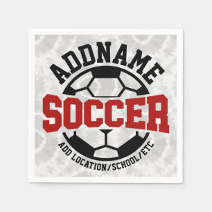 Personalised ADD NAME Soccer Player Team Tie-Dye Napkin