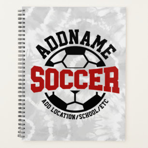 Personalised ADD NAME Soccer Player Team Tie-Dye Planner