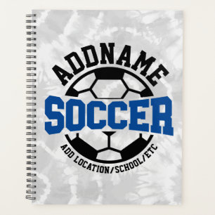 Personalised ADD NAME Soccer Player Team Tie-Dye Planner