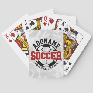 Personalised ADD NAME Soccer Player Team Tie-Dye Playing Cards