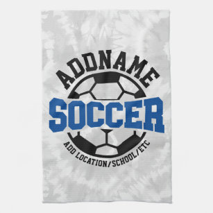 Personalised ADD NAME Soccer Player Team Tie-Dye Tea Towel