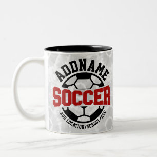 Personalised ADD NAME Soccer Player Team Tie-Dye Two-Tone Coffee Mug