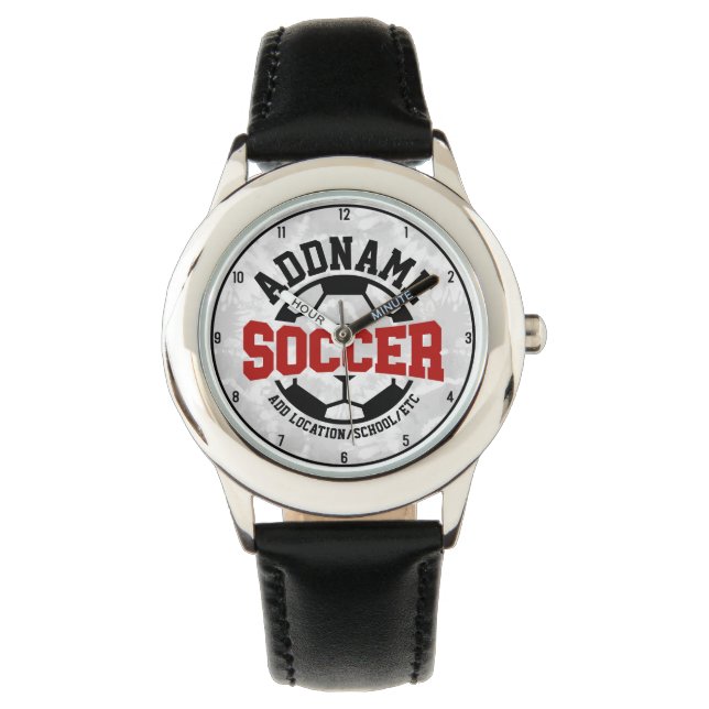 Personalised ADD NAME Soccer Player Team Tie-Dye Watch (Front)