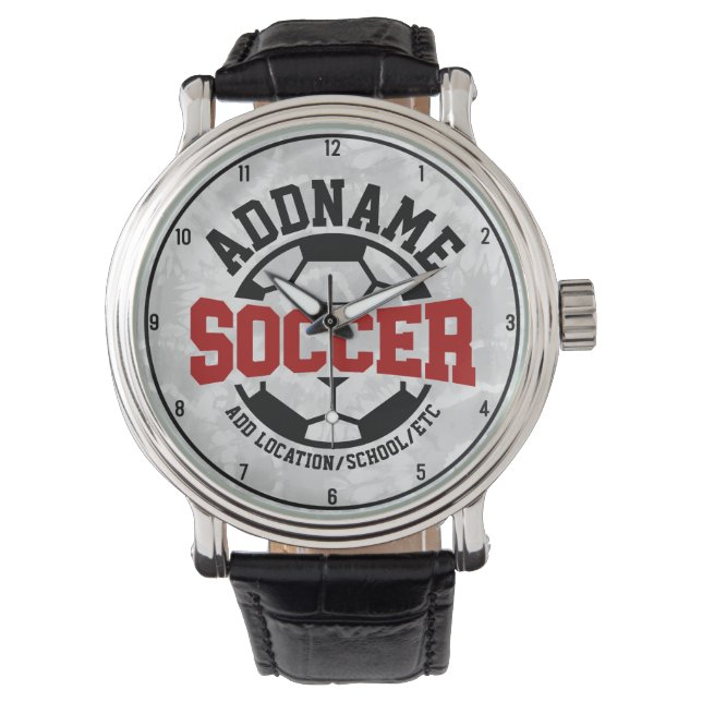Personalised ADD NAME Soccer Player Team Tie-Dye Watch (Front)