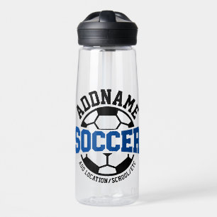 Personalised ADD NAME Soccer Player Team Tie-Dye Water Bottle