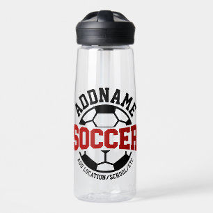 Personalised ADD NAME Soccer Player Team Tie-Dye Water Bottle