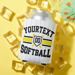 Personalised ADD NAME Softball Player Varsity Team Can Cooler