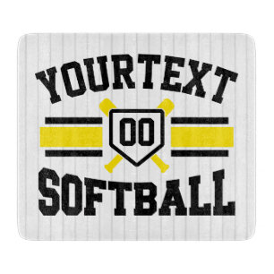 Personalised ADD NAME Softball Player Varsity Team Cutting Board