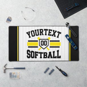 Personalised ADD NAME Softball Player Varsity Team Desk Mat