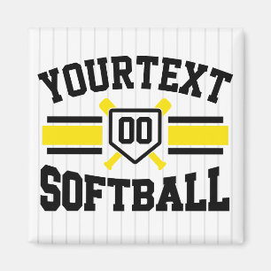 Personalised ADD NAME Softball Player Varsity Team Magnet