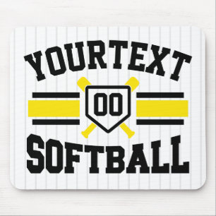 Personalised ADD NAME Softball Player Varsity Team Mouse Mat