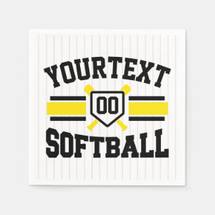 Personalised ADD NAME Softball Player Varsity Team Napkin