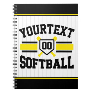 Personalised ADD NAME Softball Player Varsity Team Notebook