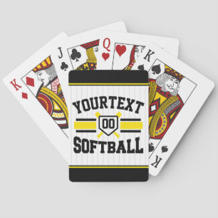 Personalised ADD NAME Softball Player Varsity Team Playing Cards