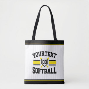Personalised ADD NAME Softball Player Varsity Team Tote Bag