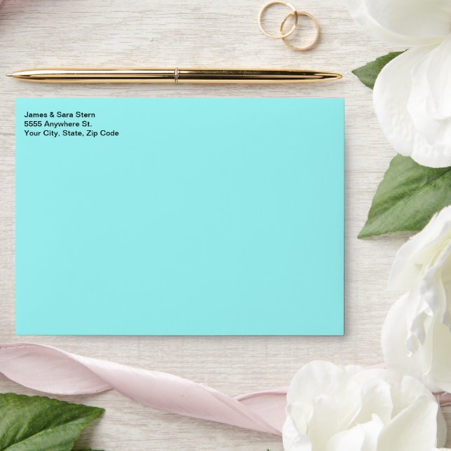 Personalised Add Photo Artwork Blue Envelope (Wedding)
