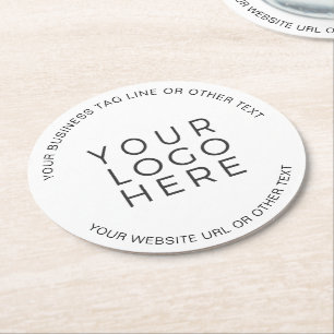 Personalised Add Your Custom Business Logo Round Paper Coaster