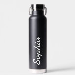 Personalised Add Your Name Black Insulated  Water Bottle<br><div class="desc">Add your name to this water bottle for a personalised wedding favour,  bridal party gift or just for everyday use!</div>