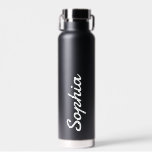 Personalised Add Your Name Black Insulated  Water Bottle<br><div class="desc">Add your name to this water bottle for a personalised wedding favour,  bridal party gift or just for everyday use!</div>