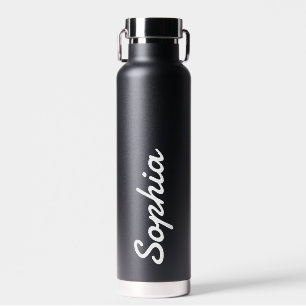 Personalised Add Your Name Black Insulated  Water Bottle