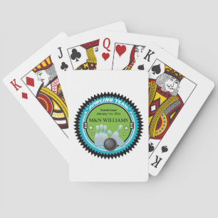 Personalised Add Your Name Bowling Team Logo Playing Cards