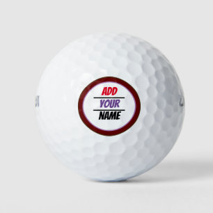 Personalised add your name Custom Text colour full Golf Balls