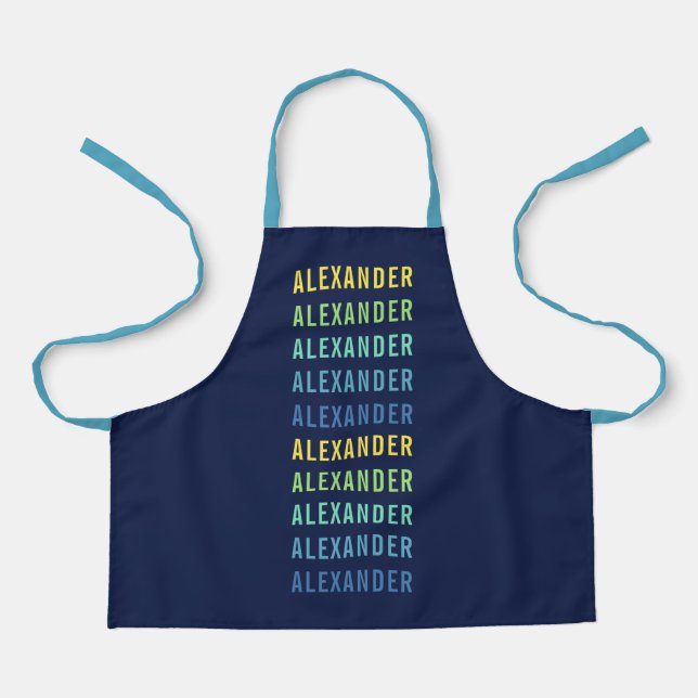 Personalised Add Your Name Fun Colour Gradient Apron (Front)