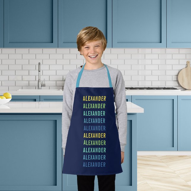 Personalised Add Your Name Fun Colour Gradient Apron (Creator Uploaded)