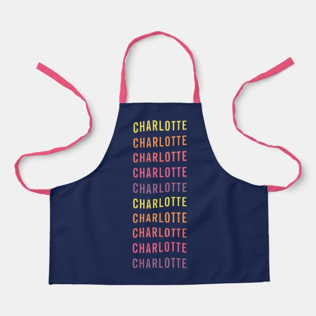 Personalised Add Your Name Fun Colour Gradient Apron (Front)