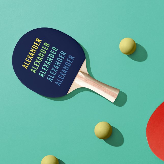 Personalised Add Your Name Fun Colour Gradient Ping Pong Paddle (Creator Uploaded)