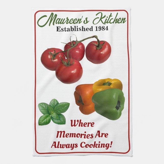 Personalised 'Add Your Name' Kitchen Dish Towel (Vertical)