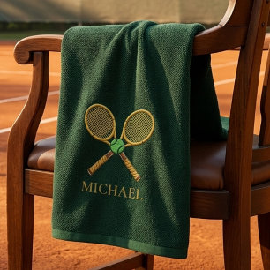 Personalised Add Your Name Tennis Ball Rackets Hand Towel