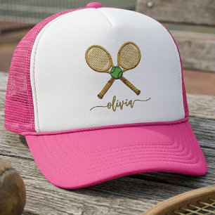 Personalised Add Your Name Tennis Ball Rackets     Trucker Hat
