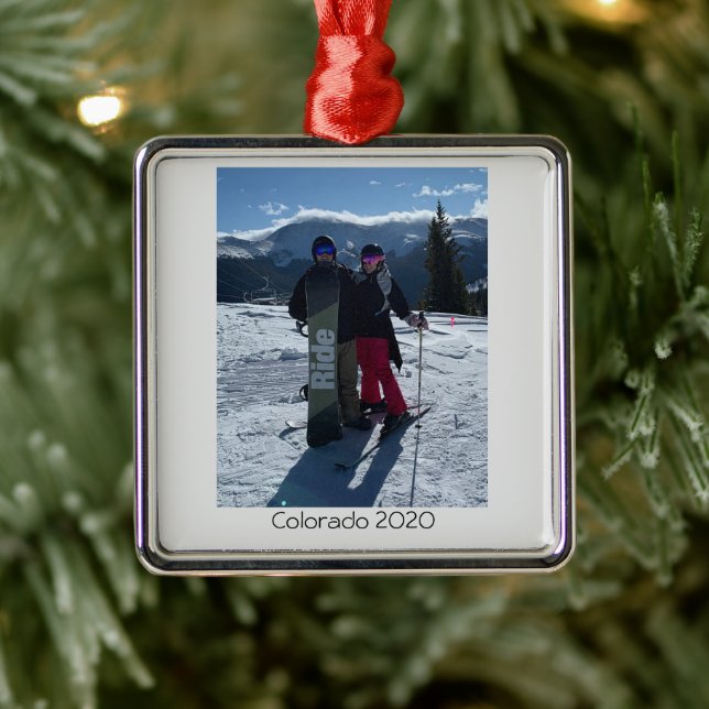 Personalised Add Your Own Photo Christmas Metal Tree Decoration (Tree)