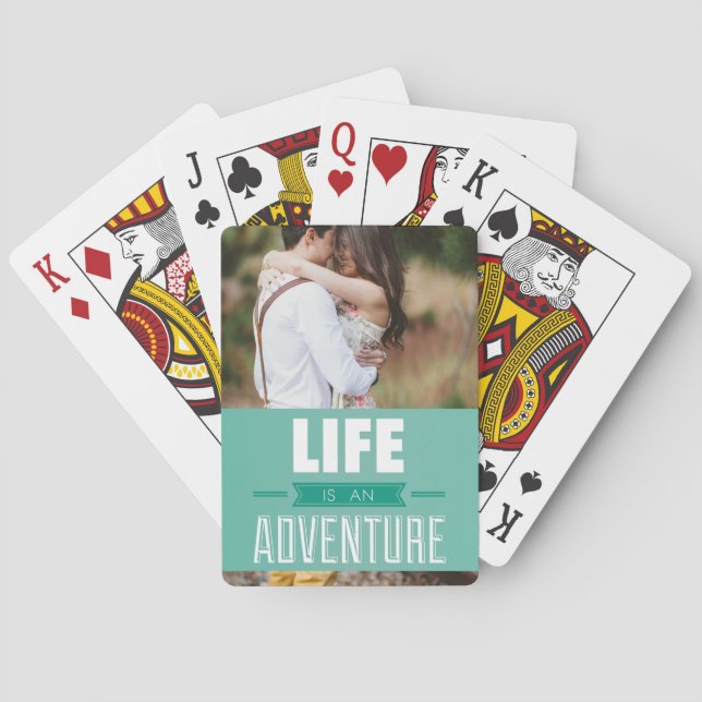 Personalised Add Your Photo Life is an Adventure Playing Cards (Back)