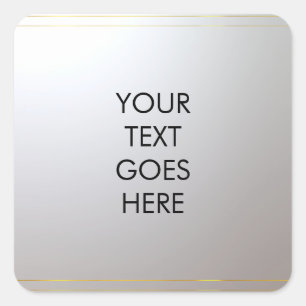 Personalised Add Your Text Here Gold Silver Square Sticker