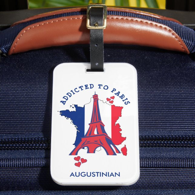 Personalised ADDICTED TO PARIS  Luggage Tag (Front Insitu 2)