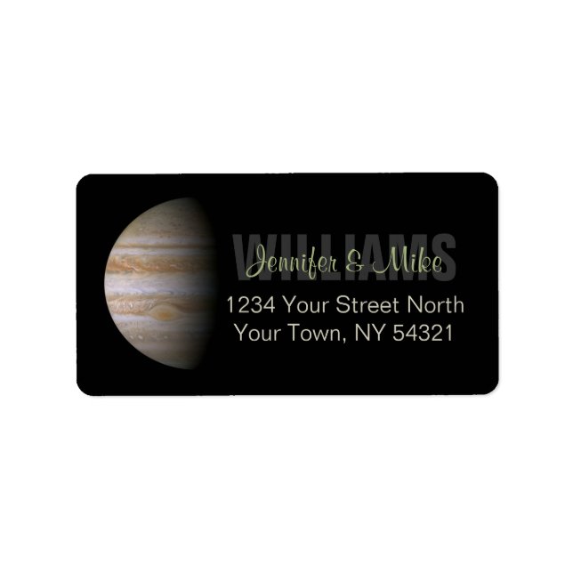 Personalised Address Label With Jupiter (Front)
