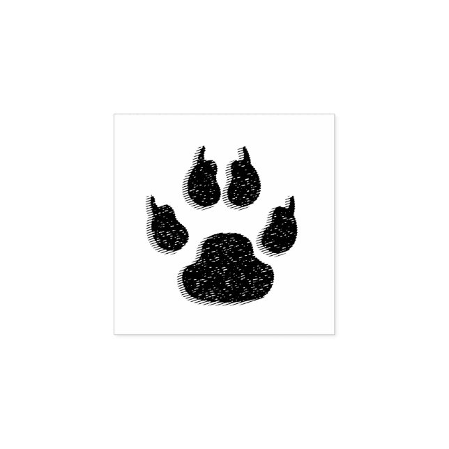 Personalised Address Puppy Paw Rubber Stamp (Imprint)