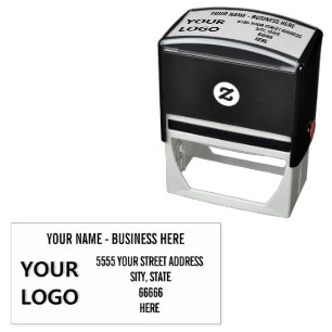 Personalised Address Stamp Example with Logo